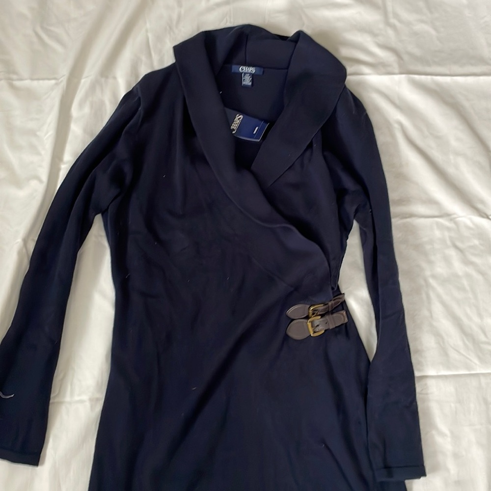 BNWT Shawl collar Chaps sweater dress